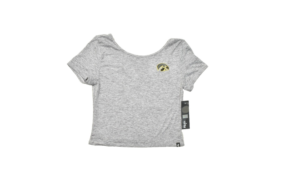 NEW Certo Iowa Hawkeyes Scoop Back Dark Haze Athletic Crop Top Size L